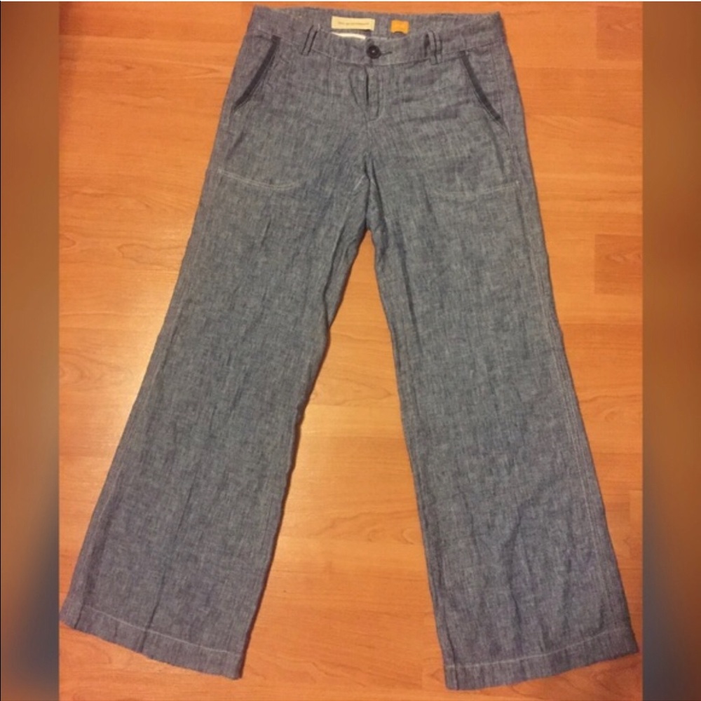 Anthropologie Wide Legged Linen Pants